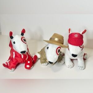 Bullseye Target Dog Plush Lot of 3 Edition 2 & 2005 Swim Trunks Jogger Visor